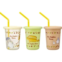 Kitchenware*Maison Ghibli 3 Glasses with Straw Set - My Neighbor Totoro