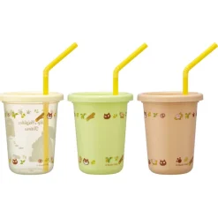 Kitchenware*Maison Ghibli 3 Glasses with Straw Set - My Neighbor Totoro