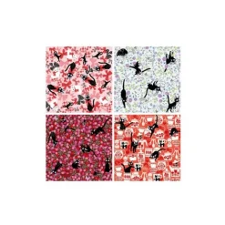 Postcards And Letter Papers*Maison Ghibli Chiyogami Paper Jiji & Flowers - Kiki's Delivery Service