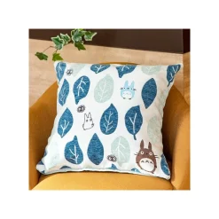 Furniture*Maison Ghibli Cushion Big Totoro Blue & Green leaves 45x45 cm - My Neighbour Totoro