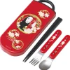 Kitchenware*Maison Ghibli Dark red Set Chopsticks Spoon Fork No Face - Spirited Away