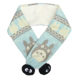 Outfits*Maison Ghibli ECHARPE A POMPONS HIVER BLEU – MON VOISIN TOTORO