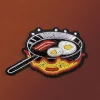 Pins*Maison Ghibli Embroidered Jewel Brooch Frying Pan - Howl’s Moving Castle