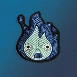 Pins*Maison Ghibli Embroidered Jewel Brooch Blue Calcifer - Howl’s Moving Castle