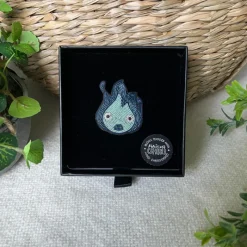 Pins*Maison Ghibli Embroidered Jewel Brooch Blue Calcifer - Howl’s Moving Castle