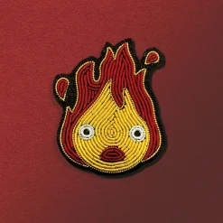 Pins*Maison Ghibli Embroidered Jewel Brooch Yellow Calcifer - Howl’s Moving Castle