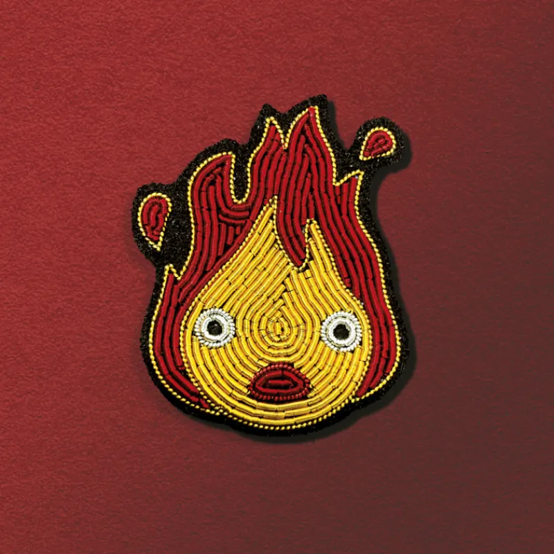 Pins*Maison Ghibli Embroidered Jewel Brooch Yellow Calcifer - Howl’s Moving Castle