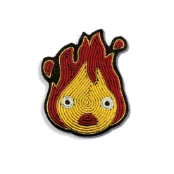 Pins*Maison Ghibli Embroidered Jewel Brooch Yellow Calcifer - Howl’s Moving Castle