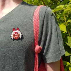 Pins*Maison Ghibli Embroidered Jewel Brooch San’s mask - Princess Mononoke