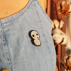 Pins*Maison Ghibli Embroidered Jewel Brooch Seated Kodama - Princess Mononoke