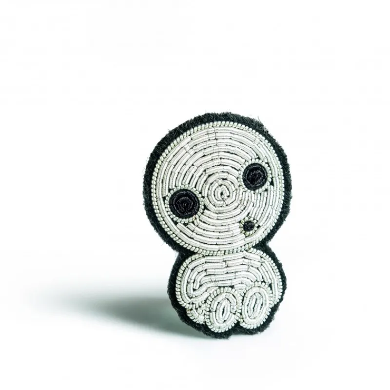 Pins*Maison Ghibli Embroidered Jewel Brooch Seated Kodama - Princess Mononoke
