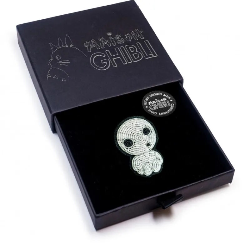 Pins*Maison Ghibli Embroidered Jewel Brooch Seated Kodama - Princess Mononoke