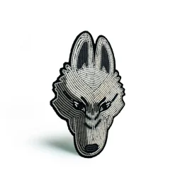 Pins*Maison Ghibli Embroidered Jewel Brooch Moro - Princess Mononoke