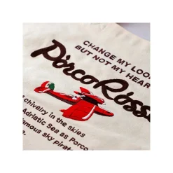 Bags*Maison Ghibli Embroidery Canvas Tote bag Savoia - Porco Rosso