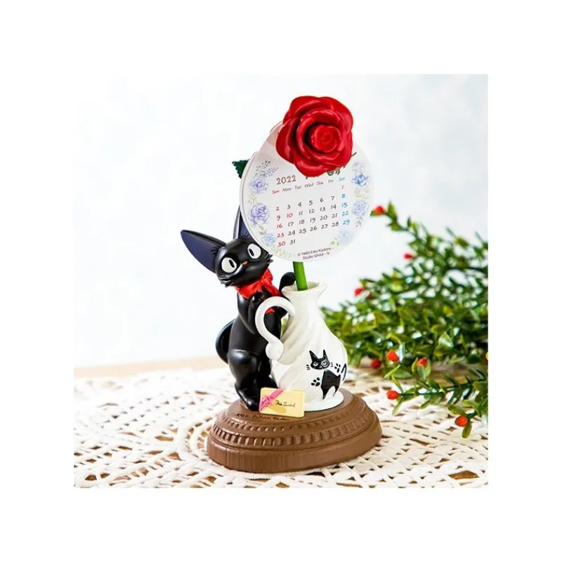 Statues*Maison Ghibli Jiji and rose calendar statue - Kiki's Delivery Service