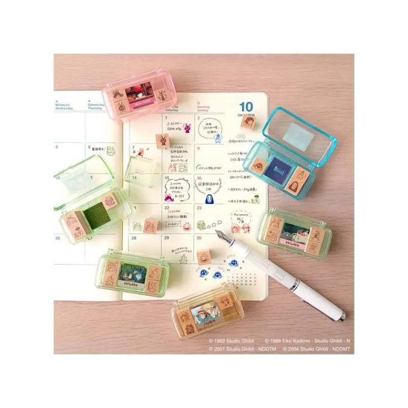 Small Equipment*Maison Ghibli Kiki & Jiji Mini Stamp Set Purple - Kiki's Delivery Service