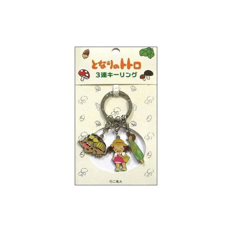 Keychains*Maison Ghibli Metal Key Chain Catbus 3 characters - My Neighbor Totoro