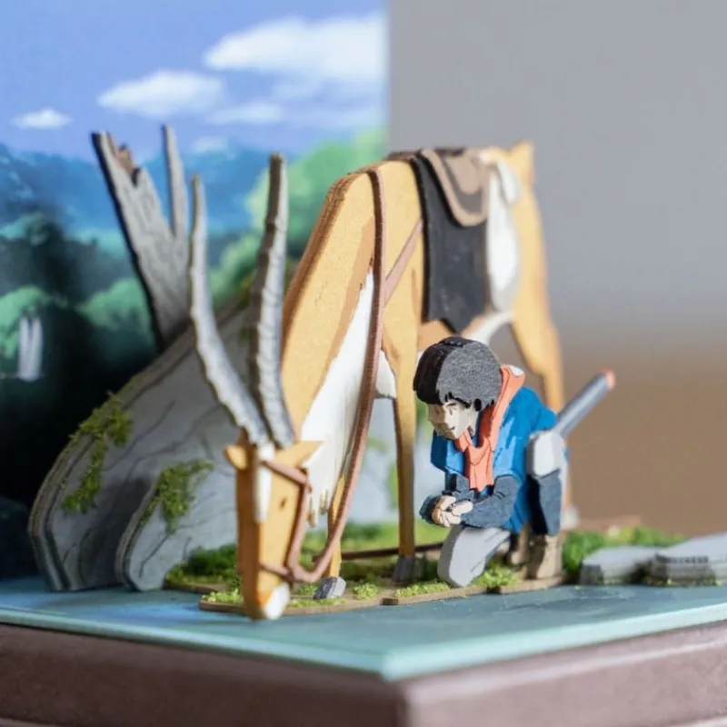 Arts And Crafts*Maison Ghibli Paper Craft Ashitaka et Yakul - Princess Mononoke