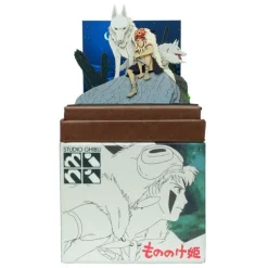 Arts And Crafts*Maison Ghibli Paper Craft San and Moro under the moon - Princess Mononoke