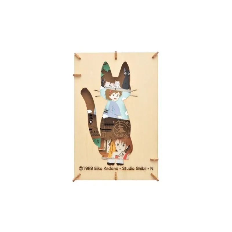 Arts And Crafts*Maison Ghibli Paper Theater Wood Style Silhouette Jiji - Kiki’s Delivery Service