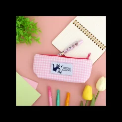 Storage*Maison Ghibli Pink Checkered Pencil case - Kiki's Delivery Service