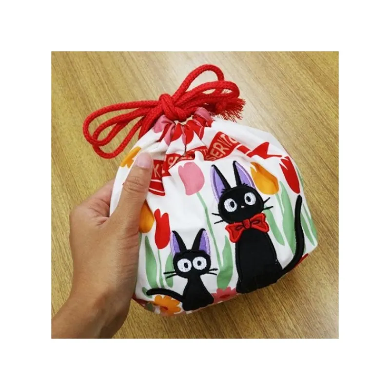 Bags*Maison Ghibli Satchel with ring Jiji & kitten 17 x 26 cm - Kiki's Delivery Service