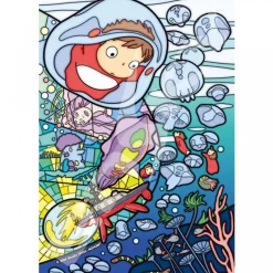 Jigsaw Puzzle*Maison Ghibli Stained glass Puzzle 126P Ponyo under the sea - Ponyo on the Cliff