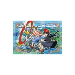 Jigsaw Puzzle*Maison Ghibli Stained glass Puzzle 300P Tombo & Kiki on the velo propelle - Kiki's