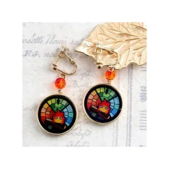Jewellery*Maison Ghibli STAINED GLASS SERIES - EARRINGS CALCIFER- HOWL'S MOVING CASTLE
