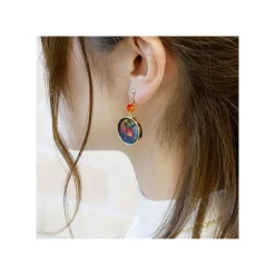 Jewellery*Maison Ghibli STAINED GLASS SERIES - EARRINGS CALCIFER- HOWL'S MOVING CASTLE