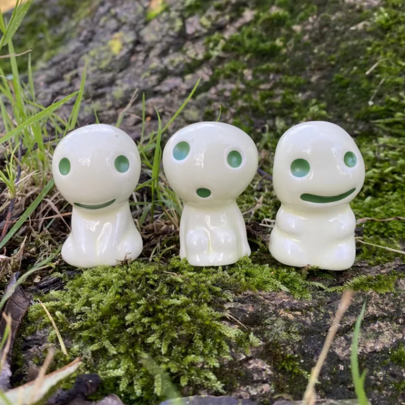 Statues*Maison Ghibli Statue Kodama C & 1 Blind Power Stone - Princess Mononoke