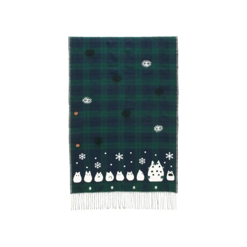 Outfits*Maison Ghibli Stole With Button Totoro Check Pattern - My Neighbor Tororo