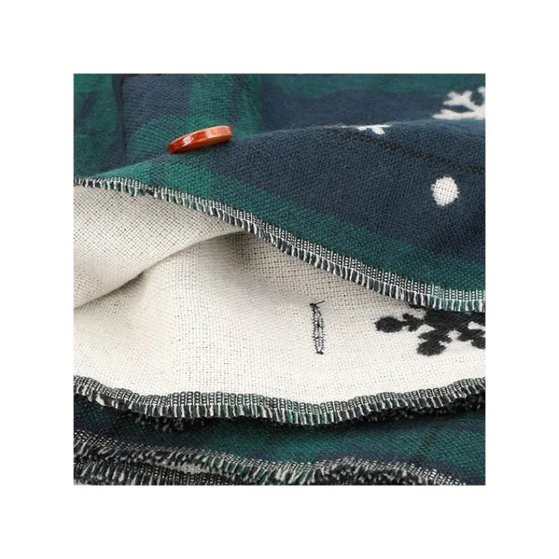 Outfits*Maison Ghibli Stole With Button Totoro Check Pattern - My Neighbor Tororo