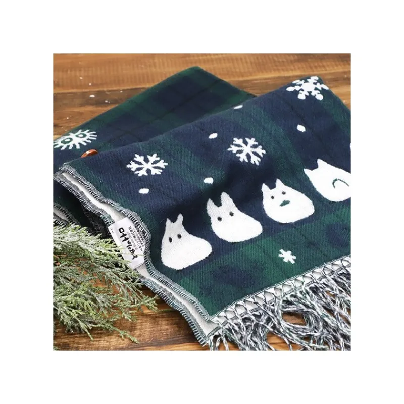 Outfits*Maison Ghibli Stole With Button Totoro Check Pattern - My Neighbor Tororo