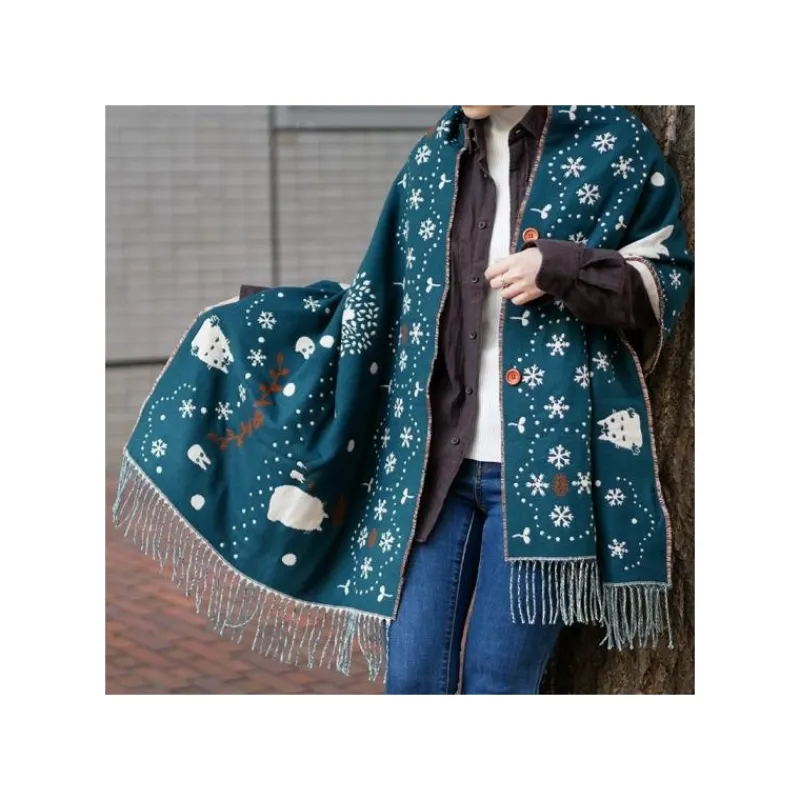Outfits*Maison Ghibli STOLE WITH BUTTON WALKING IN SNOW - MY NEIGHBOR TOTORO