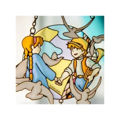 Décoration*Maison Ghibli Sun catcher Stained glass Sheeta & Pazu - Castle in the Sky