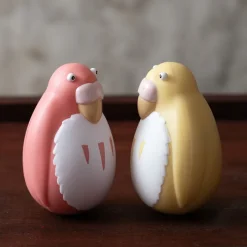 Toys*Maison Ghibli Two pack Roly-poly figurines Red & Yellow Parakeet - The Boy and the