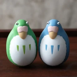 Toys*Maison Ghibli Two pack Roly-poly figurines Blue & Green Parakeet - The Boy and the