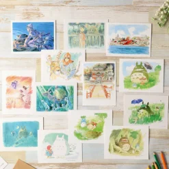 Postcards And Letter Papers*Maison Ghibli Watercolour Greeting cards 24 x 15,8 cm Rescue - Castle in the Sky