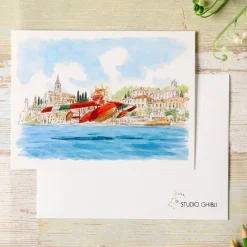 Postcards And Letter Papers*Maison Ghibli Watercolour Greeting cards 24 x 15,8 cm Seaplane - Porco Rosso