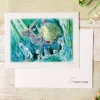 Postcards And Letter Papers*Maison Ghibli Watercolour Greeting cards 24 x 15,8 cm Ashitaka in the forest - Prin