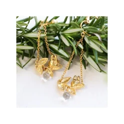 Jewellery*Maison Ghibli White Totoro Clip Earrings Jewel Hidden In A Leaf - My Neighbor Totoro