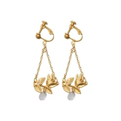 Jewellery*Maison Ghibli White Totoro Clip Earrings Jewel Hidden In A Leaf - My Neighbor Totoro