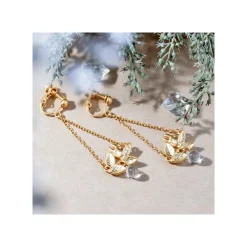 Jewellery*Maison Ghibli White Totoro Clip Earrings Jewel Hidden In A Leaf - My Neighbor Totoro