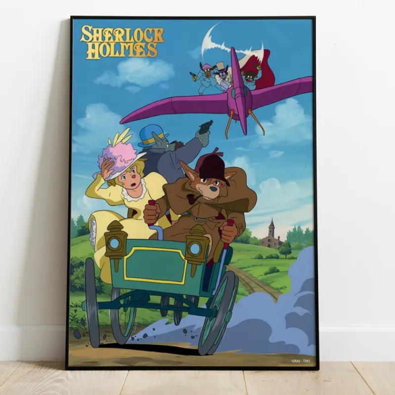 Wall Decoration*Maison Ghibli Wood Panel 01 - Sherlock vs Moriarty - Sherlock Hound